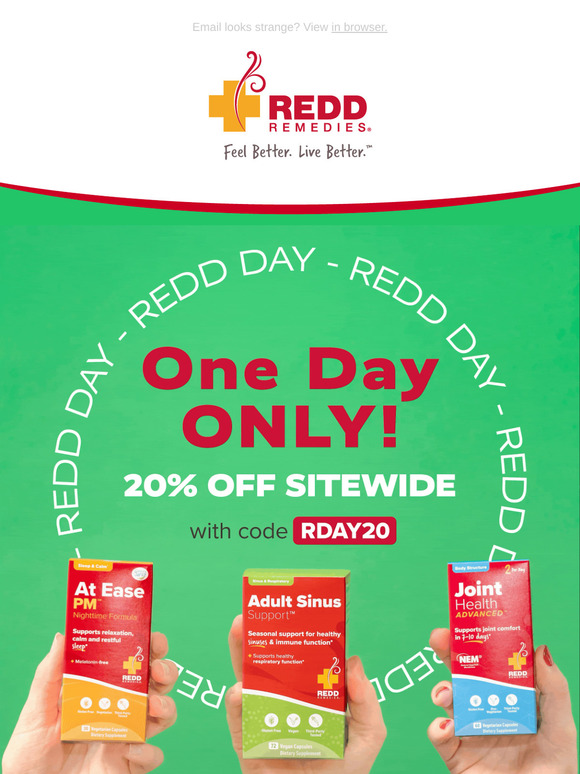 1 Day Only: 20% Off Sitewide 🎉