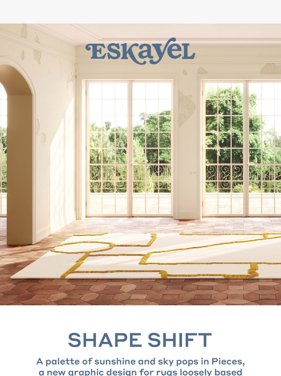 First look! New PIECES rug in colors from the sun and sky