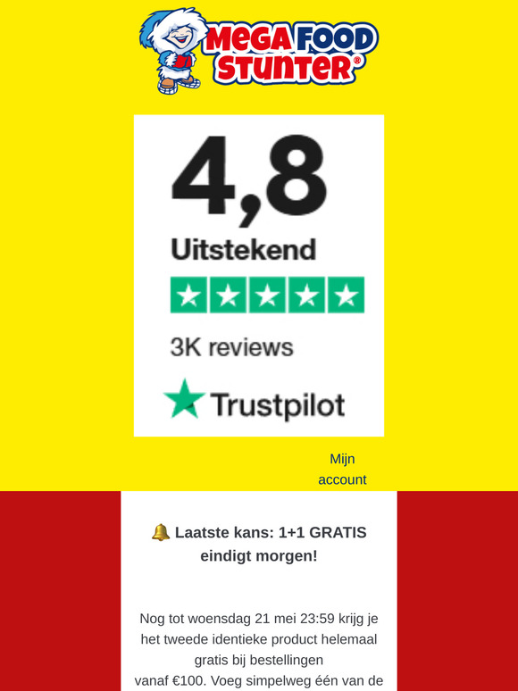 Laatste kans: 1+1 GRATIS  ACTIE🍴Verloopt morgen einde dag 23:59