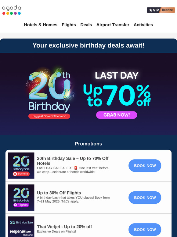 —, Up to 70% Off! Final hours of our 20th Birthday Sale 🚨
