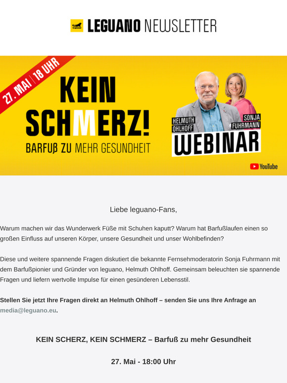🦶  Kein Scherz, kein Schmerz - das leguano Webinar
