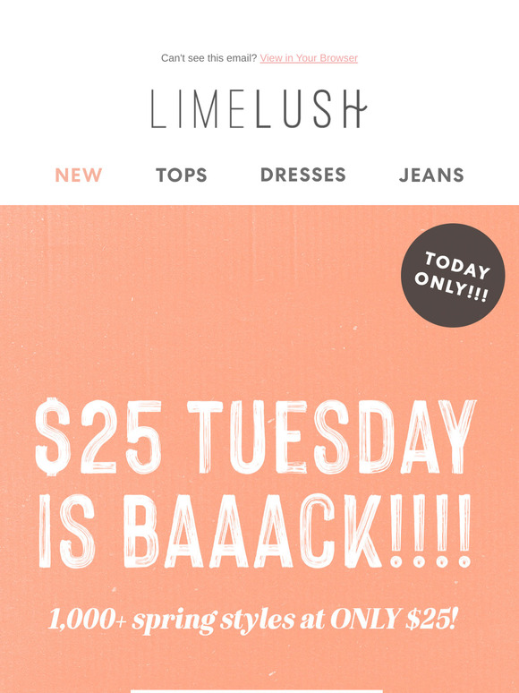 IT'S BACK 🥳 $25 Tuesday!!! Hurry, Today Only