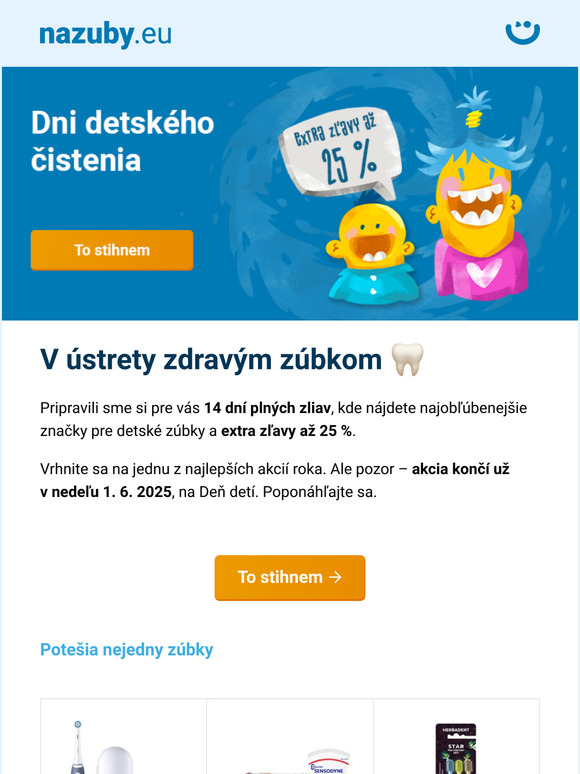[Iba 14 dní] ⏰ Extra zľavy až 25 % na detské čistenie sú tu →