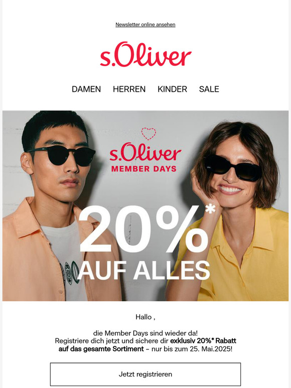 Member Days: 20% Rabatt auf alles