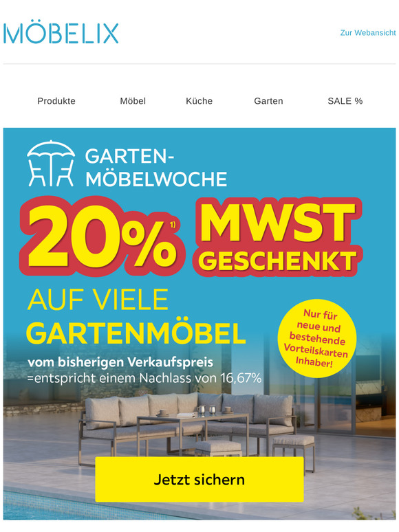 MWST geschenkt auf viele Gartenmöbel 🤩