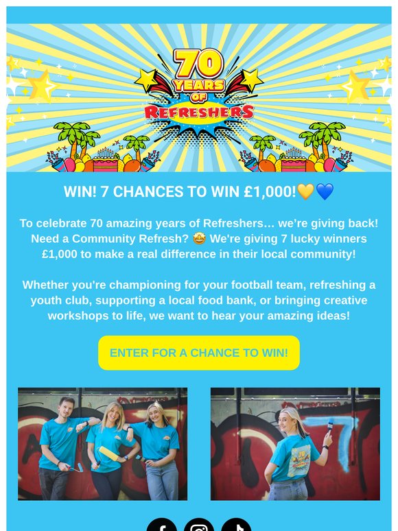 7 Chances to win £1,000! 🤩