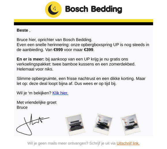 Herinnering opbergboxspring UP!