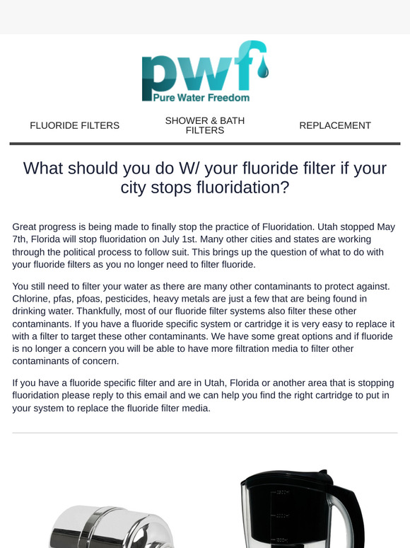 Utah & Florida Are Ending Fluoridation. What to Do W/ Your Fluoride Filter?