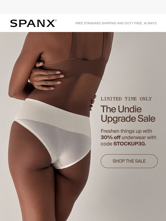 Take 30% off underwear (hooray!)