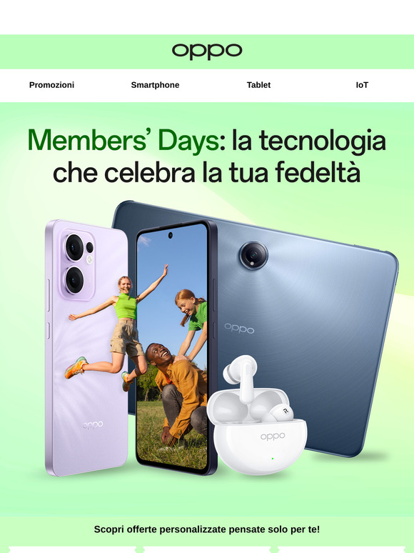 OPPO premia la tua fedeltà con sconti esclusivi!