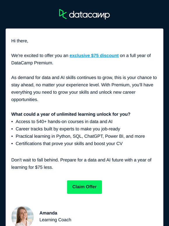 $75 Off: Your future in data deserves this