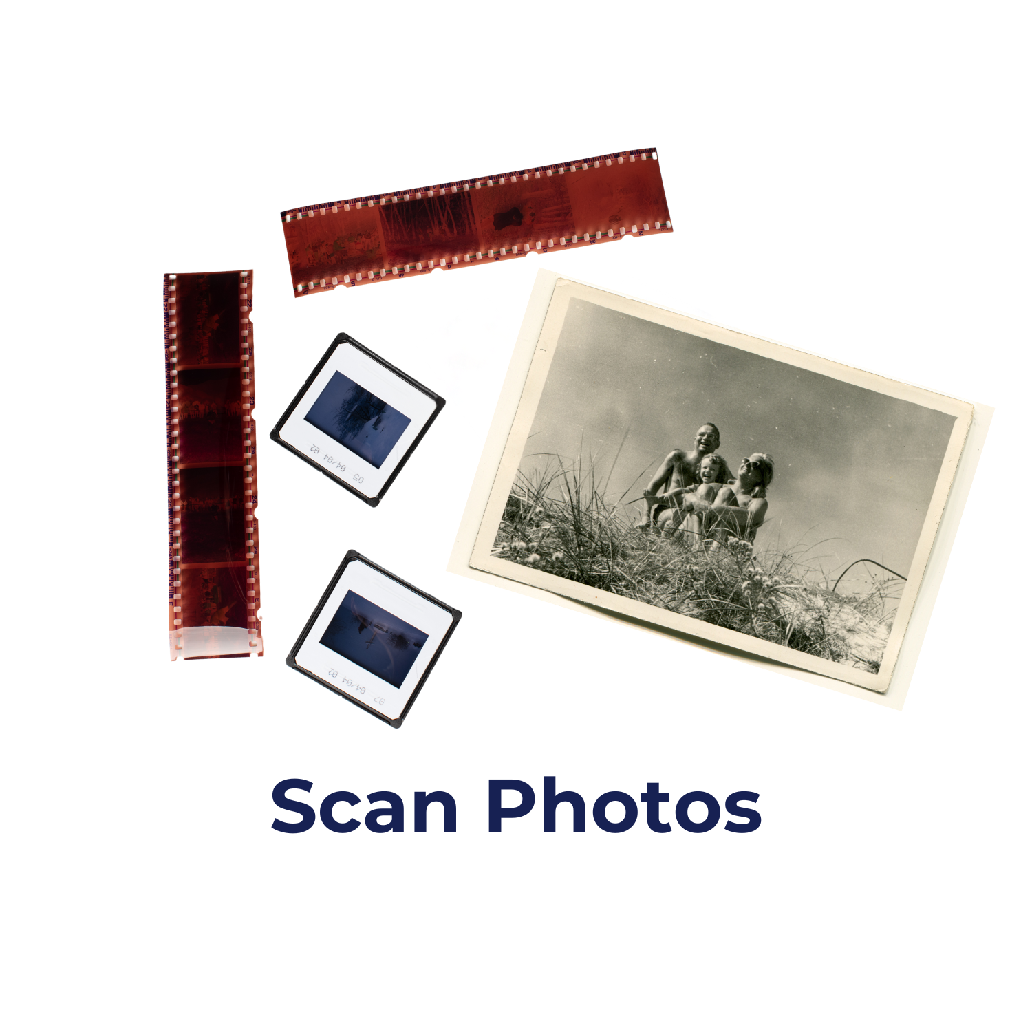 Negatives, photos and slides