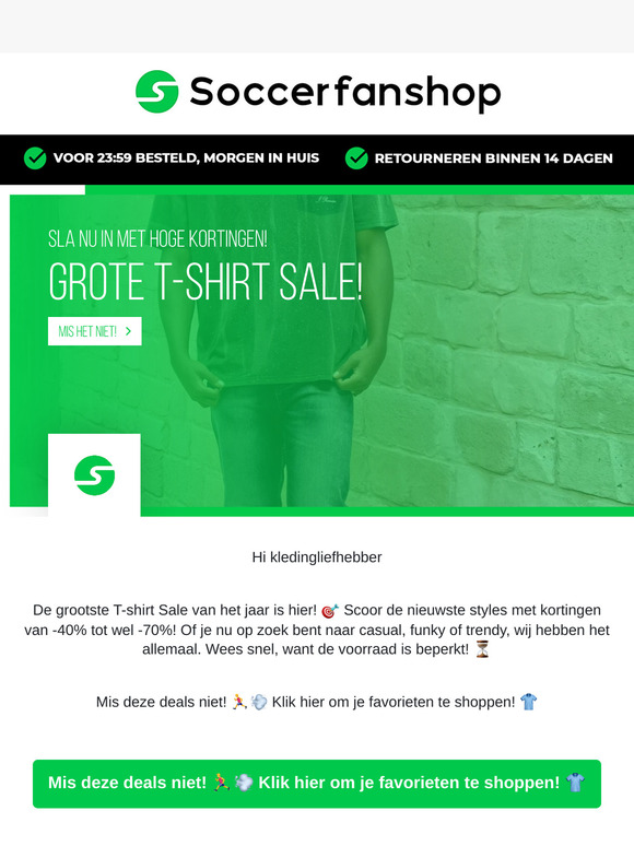 MEGA T-SHIRT SALE – Tot 70% Korting!