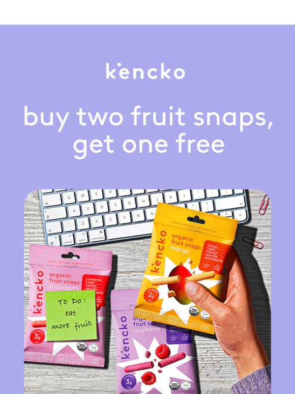 buy two fruit snaps, get one free!