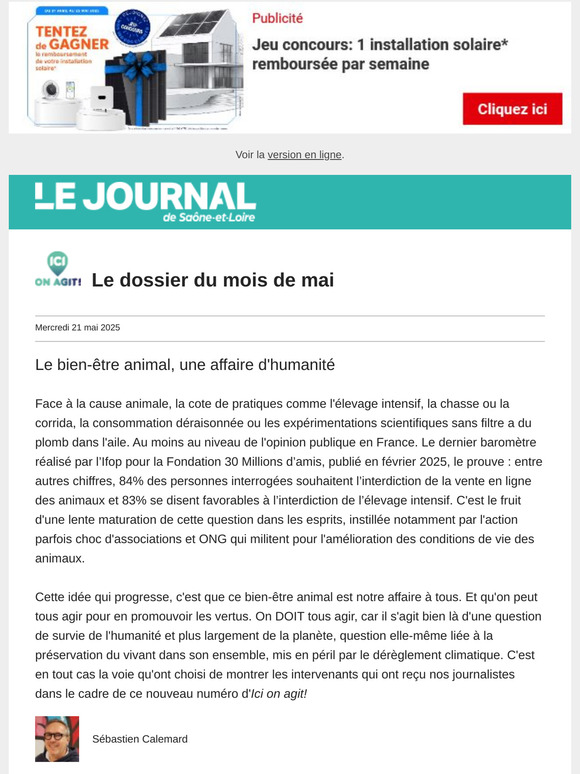 Ici on agit I Le bien-être animal, c'est vital pour la planète