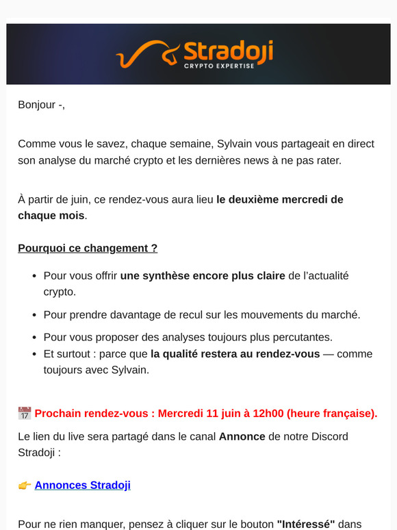 📈 Le Live Analyse Crypto avec Sylvain devient mensuel !