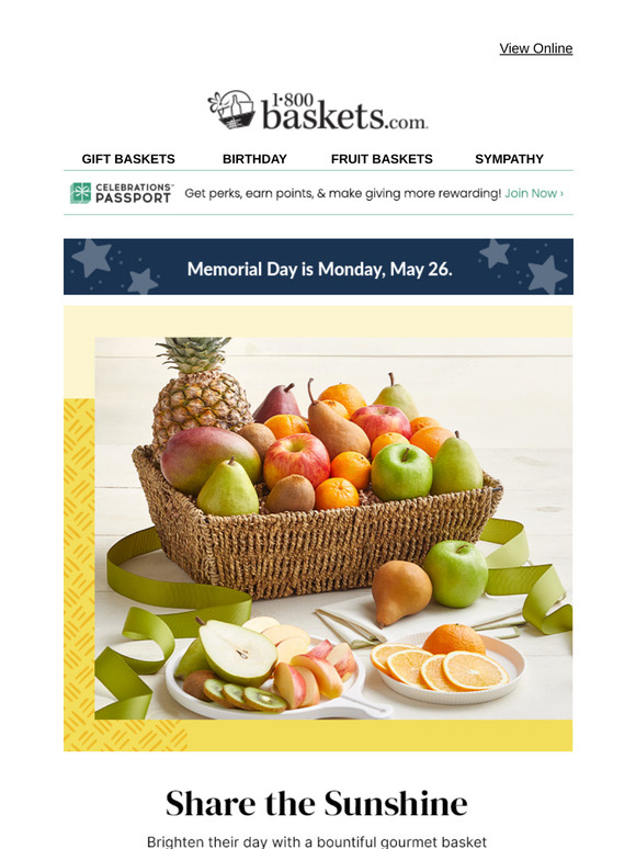 Make someone's day with a basket of fresh fruit.