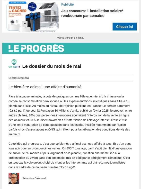 Ici on agit I Le bien-être animal, c'est vital pour la planète