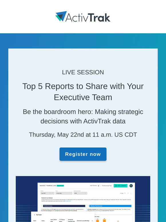 🔍 Tomorrow: Top 5 reports to power your org's productivity (and more!)