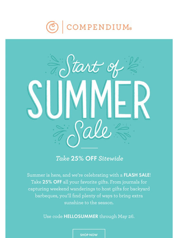 Hello, Summer… and 25% OFF! ☀️
