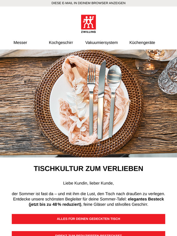 Bis zu 48% auf das Minimale Besteckset - Tischkultur zum Verlieben