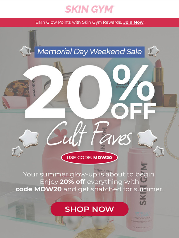 Celebrate Memorial Day with 20% off