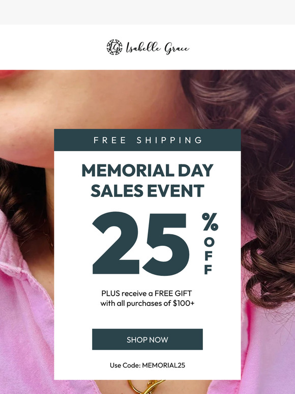 JUST IN: 25% Off + Free Gift for Memorial Day 🌞
