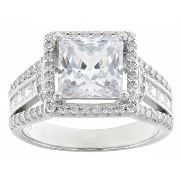 White Cubic Zirconia Platinum Over Sterling Silver Ring 5.57ctw