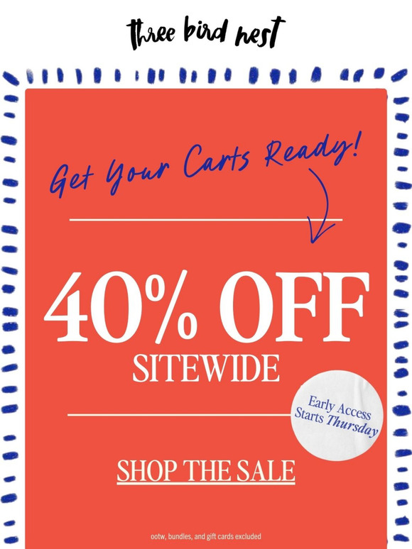 Get Your Cart Ready ✨ 40% Off is Coming