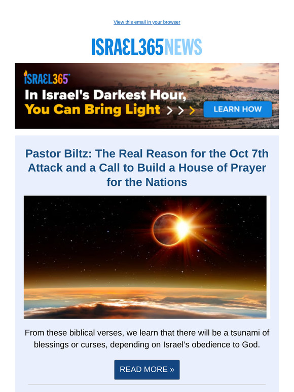 A Call to Build a House of Prayer for the Nations and Today's Top Stories