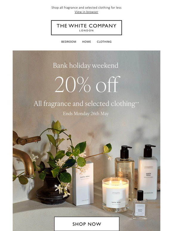 20% off selected lines | Until 26th May
