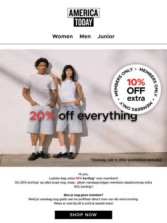 Alleen vandaag| 10% extra korting voor members meld je snel aan!