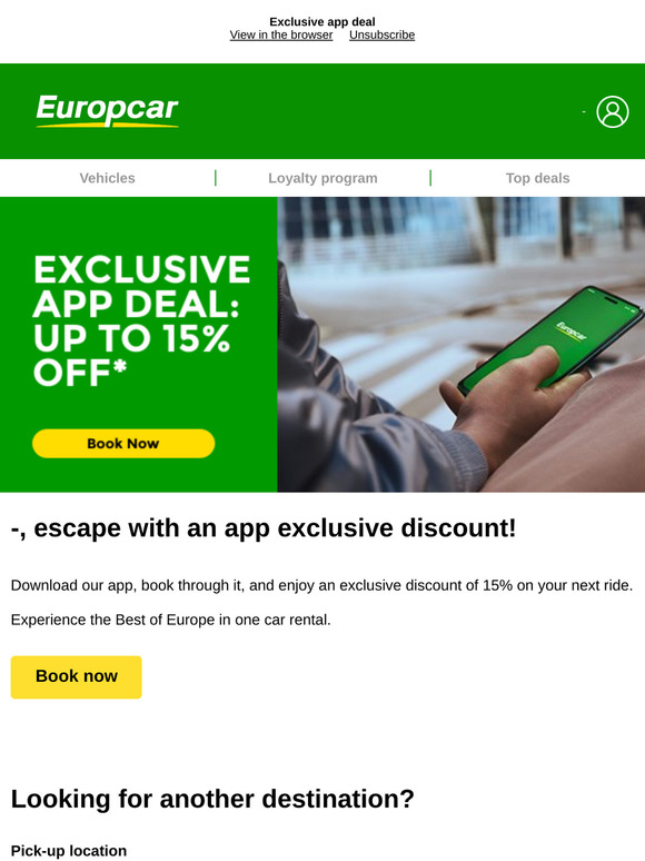 15% off exclusively on our app!