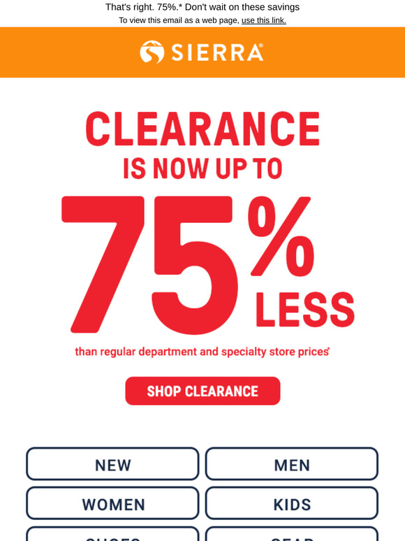 Save up to 75%?* On clearance?!