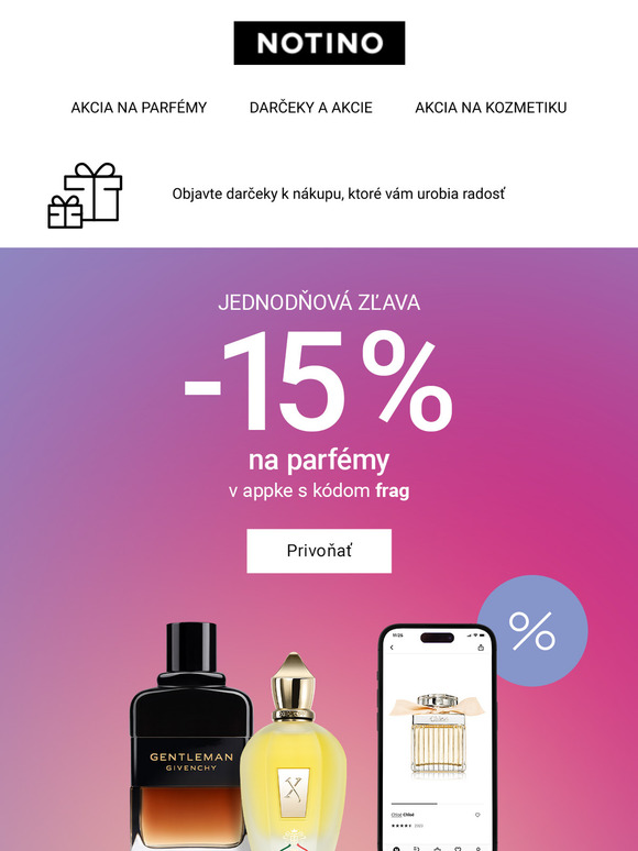 Len dnes! −15 % na tie najkrajšie vône