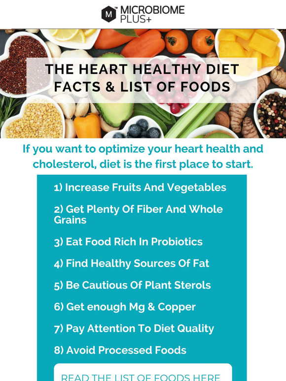 The Heart Healthy Diet Facts & List Of Foods