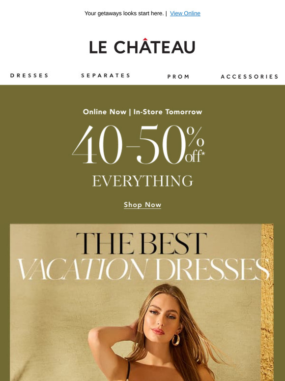 40-50% OFF THE BEST OF VACATION DRESSES