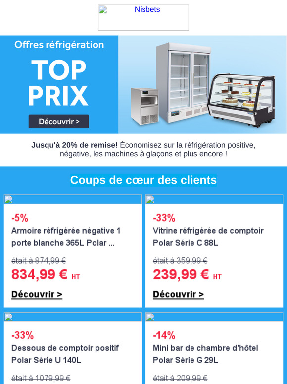 Jusqu'à - 20% sur une large gamme de réfrigération !