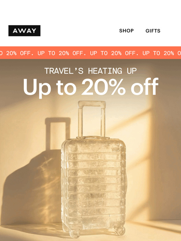 SALE’S ON: up to 20% off