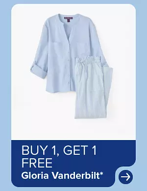 Image of a top and pants. Buy one, get one free Gloria Vanderbilt.