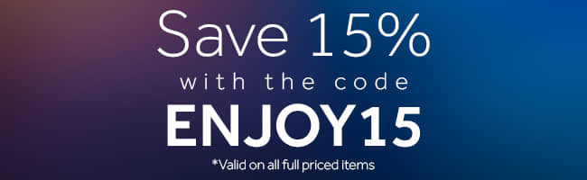 Save 15% with the code ENJOY15