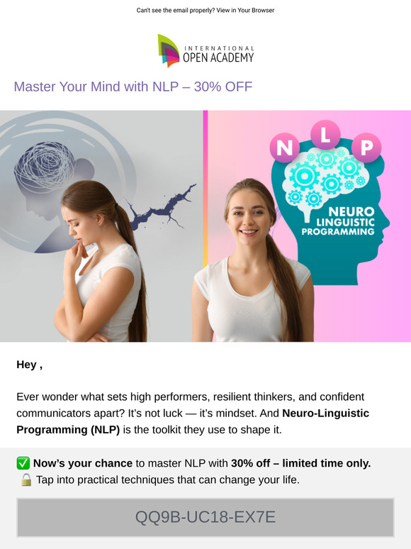🧠 Unlock the Power of Your Mind – Learn NLP with 30% Off!