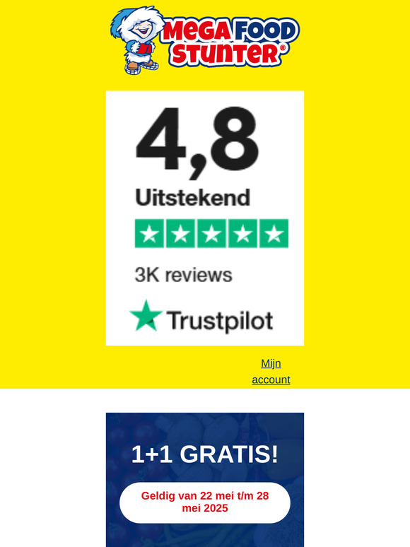 Nieuwe: 1+1 GRATIS  ACTIE🍴