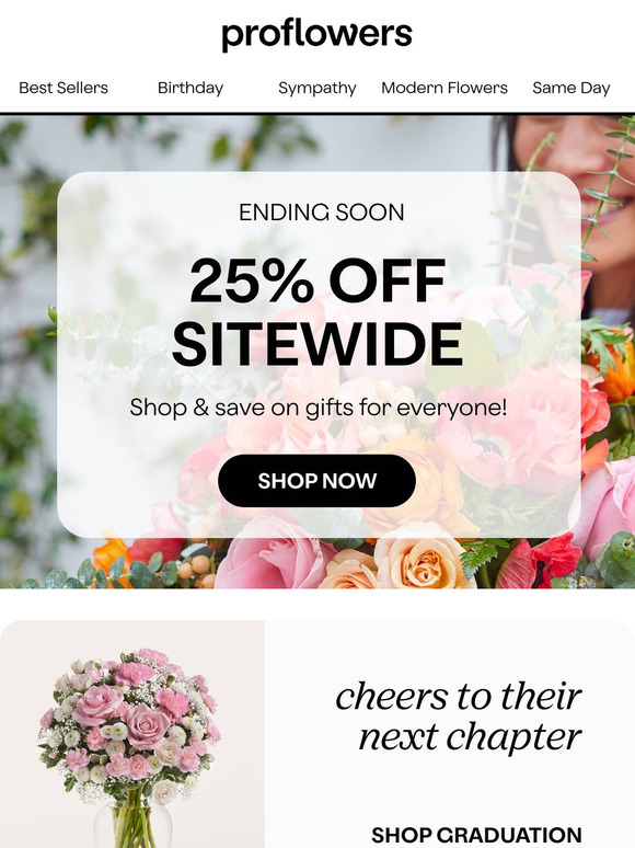 Shop & Save 25% On Fresh Flowers & Gifts!