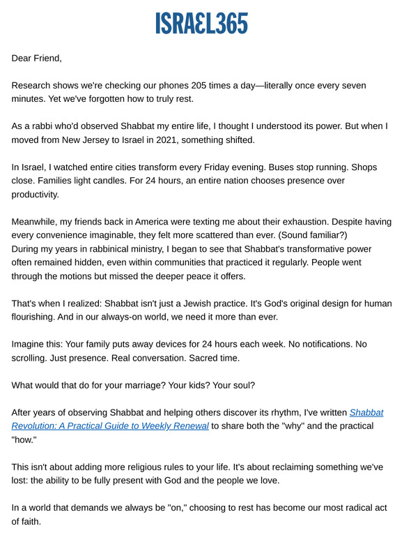 —, This Is Why I Wrote the Brand New Shabbat Revolution