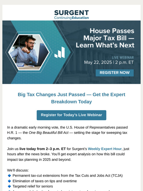 🚨 House passes H.R. 1 — Join today’s live webinar at 2 p.m. ET