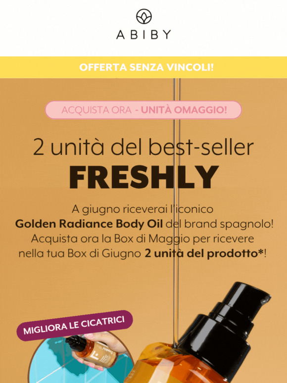 ✨ Ricevi 2 Golden Body Oil di Freshly: 1 è in regalo!