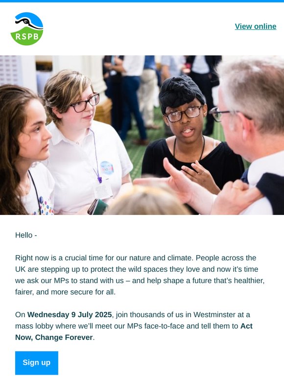 Join a mass nature conversation with MPs on 9 July!