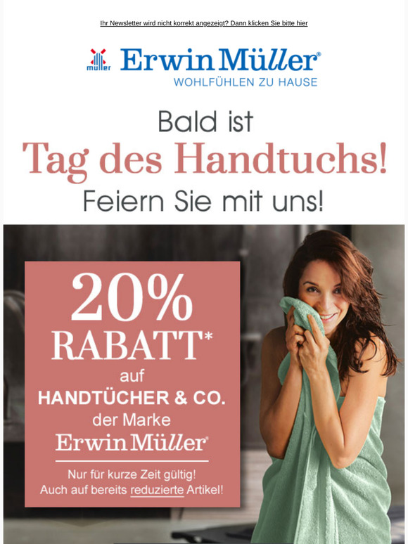 20% auf Handtücher & Co! Nur für kurze Zeit!
