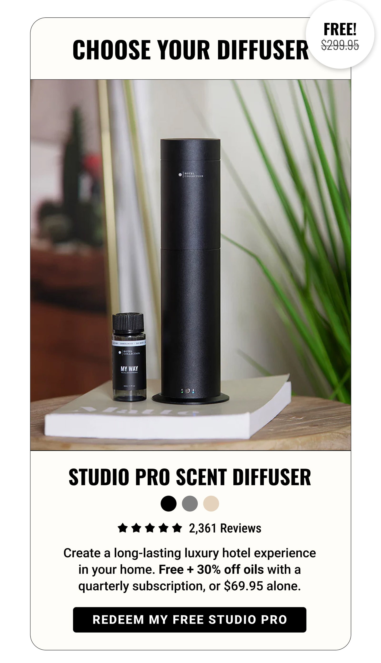 Hotel Collection: Want a FREE Studio Pro Scent Diffuser? | Milled